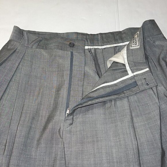 GIANNI Versace Vintage Gray High Waist Pleated Pants Trousers Size XL - Picture 5 of 14